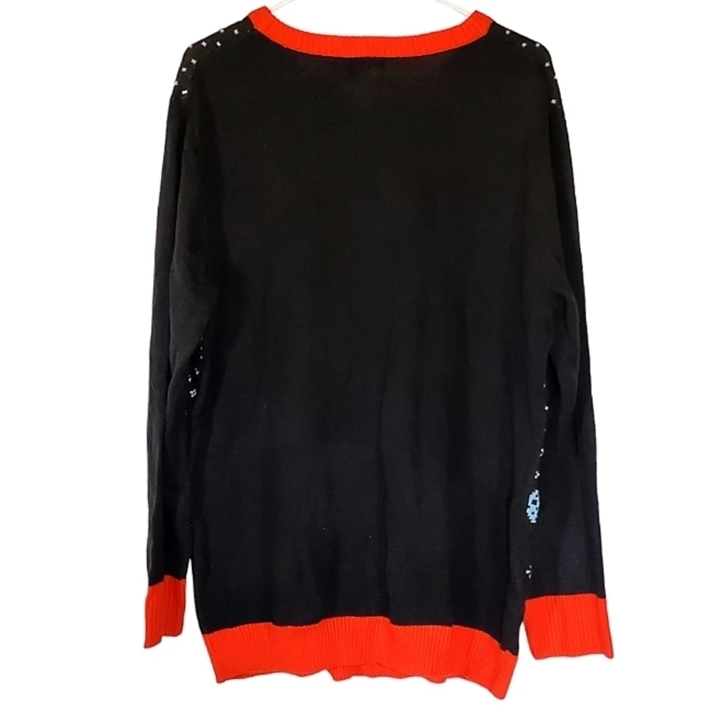 7478 * National Lampoon's Christmas Vacation Sweater Black Red Size XL - Picture 2 of 9